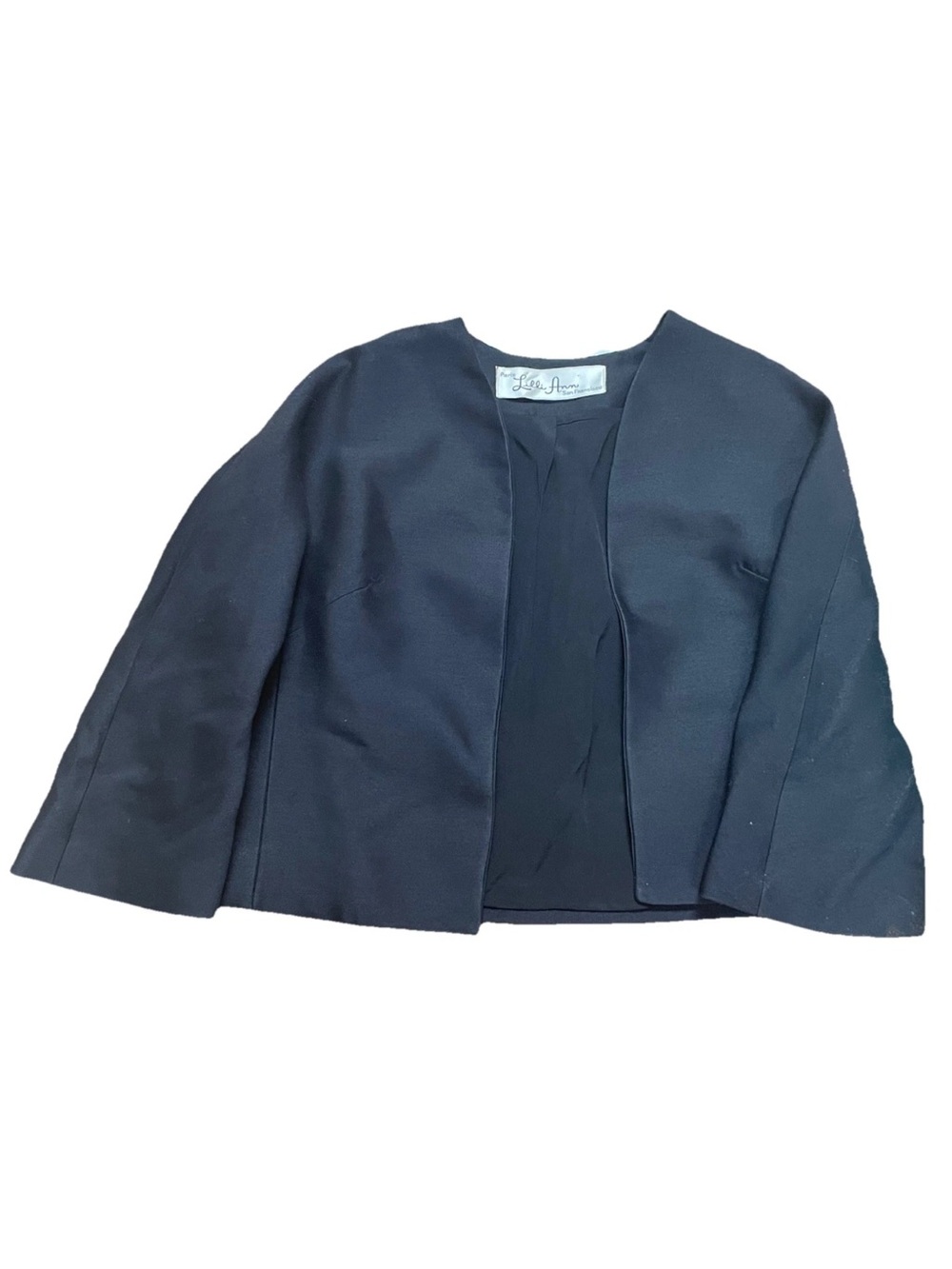 Vintage Lilli Ann Collarless Blazer Jacket San Francisco Paris Fully Lined 1950s